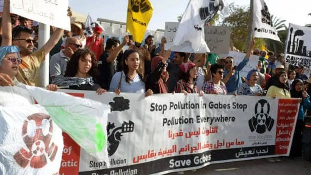 Tunus'un Gabes şehrindeki kimyasal kirlilik başkentte protesto edildi