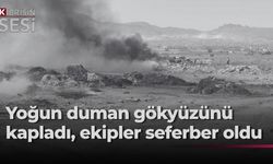 Eski Ercan Havalimanı yakınındaki çöplükte yangın