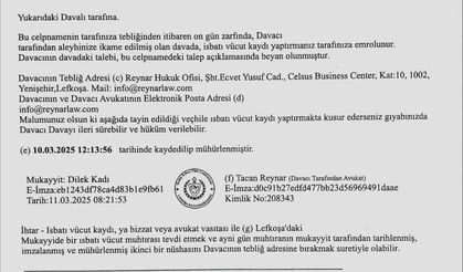 MAHKEME İLANI Lefkoşa Kaza Mahkemesi 1729/2025