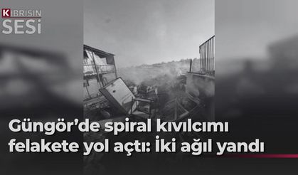 Güngör Ağıllar Bölgesi’nde iki ağılda yangın çıktı…İki kişi dumandan etkilendi