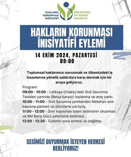 "Rights Protection Initiative" will protest at Metehan Border Gate tomorrow.