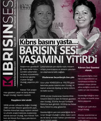 BARIŞIN SESİ YAŞAMINI YİTİRDİ.
