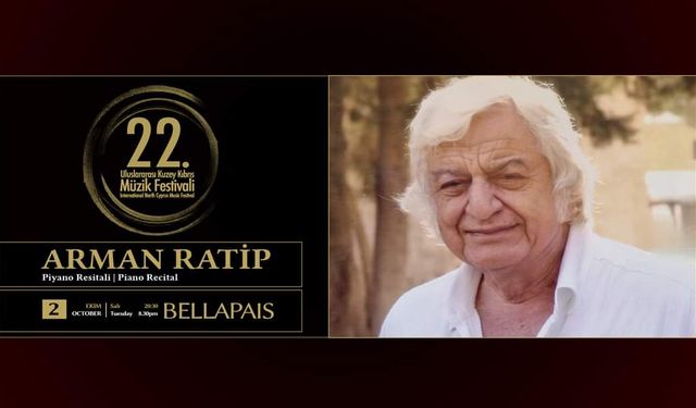 Uluslararası Kuzey Kıbrıs Müzik Festivali Arman Ratip Piyano Resitali ile devam edecek