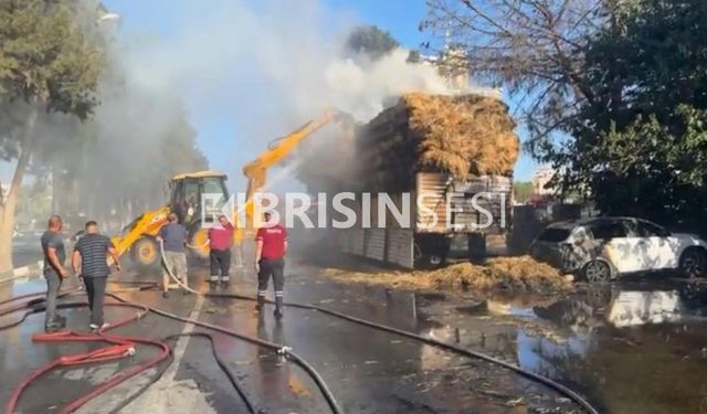 Gazimağusa’da Seyir Halindeki Tır Alev Aldı