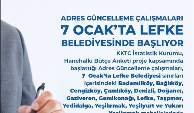 Lefke’de “Adres Güncelleme” çalışmaları başlıyor