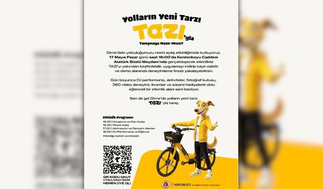 Elektrikli bisiklet kiralama uygulaması TAZI için Girne'de tanıtım etkinliği...