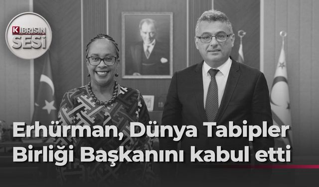 Cumhurbaşkanı Tufan Erhürman, Dünya Tabipler Birliği Başkanı Dr. Jacqueline Kitulu’yu kabul etti