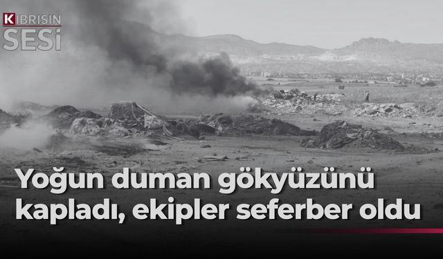Eski Ercan Havalimanı yakınındaki çöplükte yangın