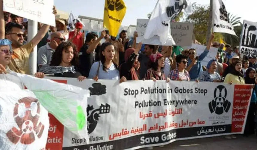 Tunus'un Gabes şehrindeki kimyasal kirlilik başkentte protesto edildi