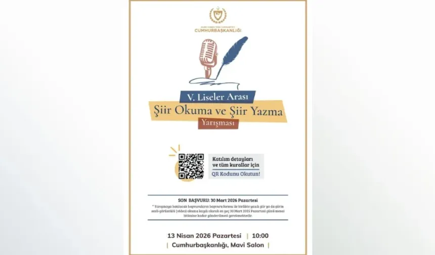 Cumhurbaşkanlığı “5. Liseler Arası Şiir Okuma ve Yazma Yarışması” düzenliyor