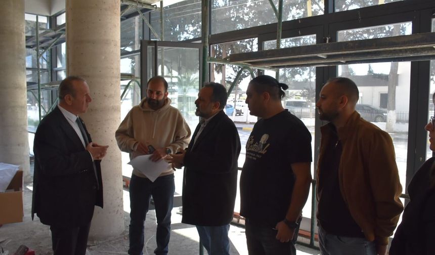 Ataoğlu, yapımı devam eden Devlet Tiyatroları binasını ziyaret ederek incelemelerde bulundu