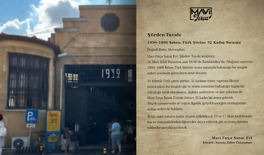 “Şiirden Tuvale” sergisi 16 Mart’ta Gazimağusa Bandabuliya’da açılacak