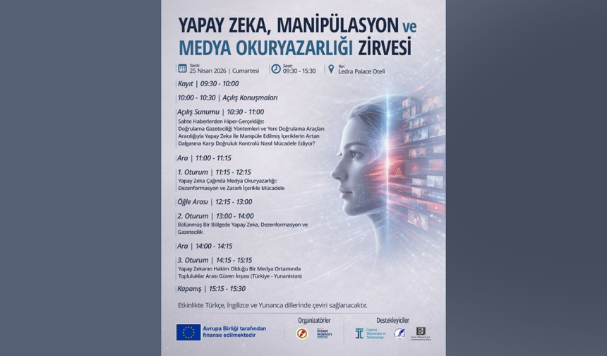 Yapay Zeka, Manipülasyon ve Medya Okuryazarlığı Zirvesi cumartesi günü yapılacak