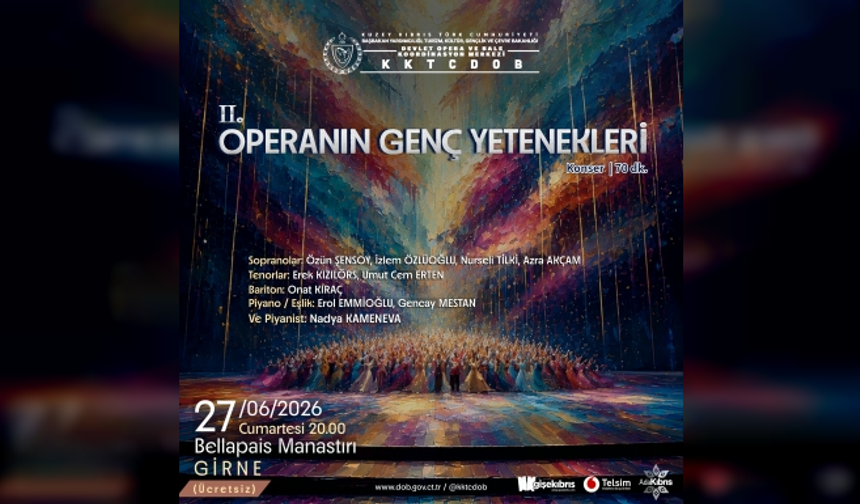 “Operanın Genç Yetenekleri” konseri 27 Haziran’da Bellapais Manastırı’nda düzenlenecek