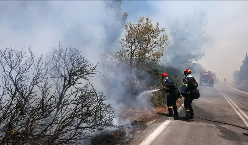 Yunanistan'ın Eğriboz Adası'ndaki orman yangını nedeniyle bir köyün sakinleri tahliye edildi
