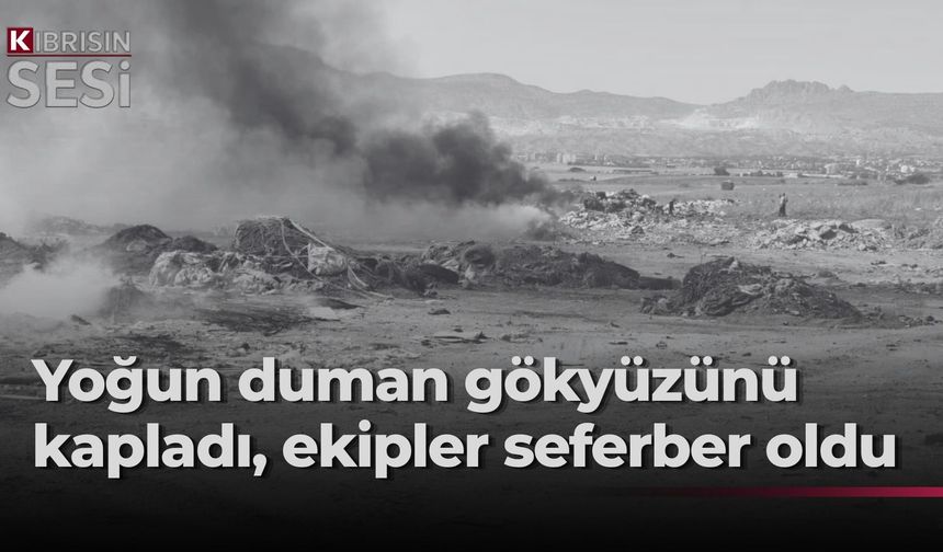 Eski Ercan Havalimanı yakınındaki çöplükte yangın