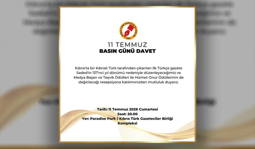 Gazeteciler Birliği, 11 Temmuz Basın Günü resepsiyonu düzenliyor